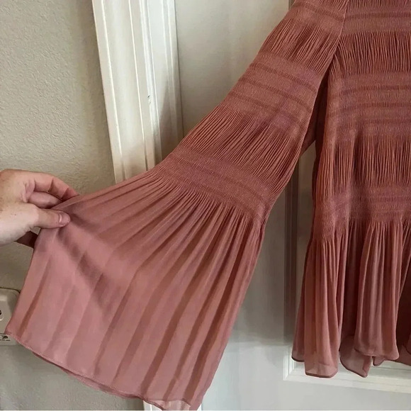 B110 Intermix Long Sleeve Mauve Blouse Size Small - Picture 3 of 6